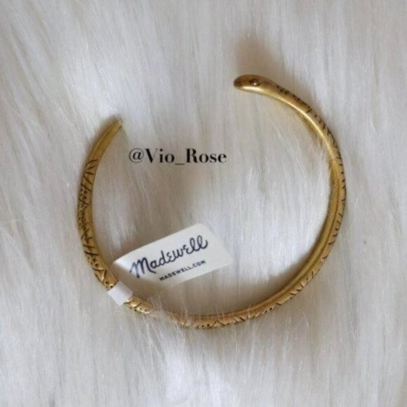 NWT Madewell Bracelet Gold Snake Brass Cuff - Picture 3 of 5
